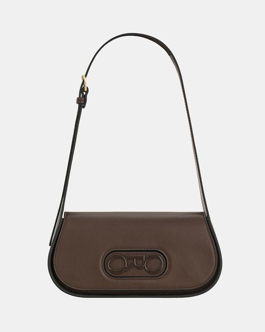 Oroton Gray Oro Baguette Bag