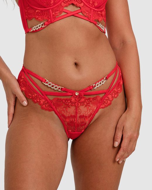 Bras N Things Red Vamp Diamonds Not Roses Brazilian Knicker