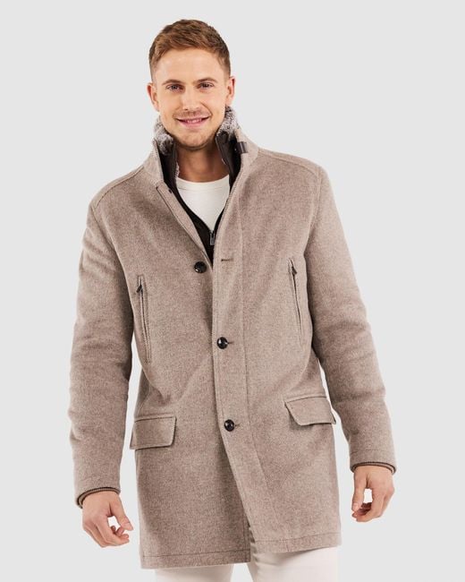 Tarocash Natural Aspen Wool Coat for men