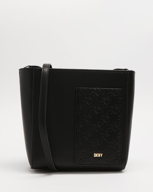 DKNY Leather Vida Crossbody Bag in Black & Gold (Black) Lyst Australia
