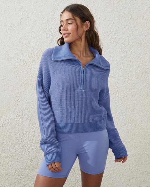 Cotton On Body Active Half Zip Active Jumper in Blue Lyst Australia