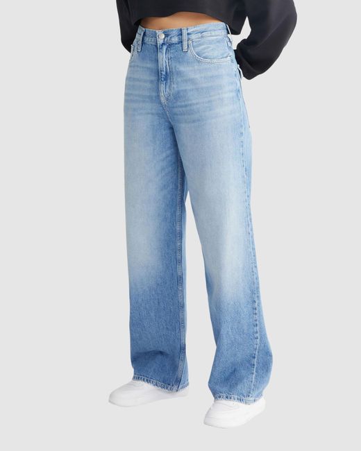 Calvin Klein High Rise Relaxed Jeans in Blue | Lyst Australia