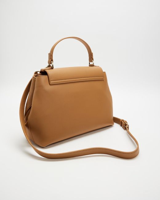 Calvin Klein Brown Must Top Handle Tote With Flap
