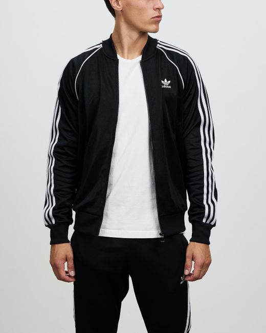 adidas Originals Cotton Adicolor Classics Sst High Shine Track Jacket in Black for Men - Lyst