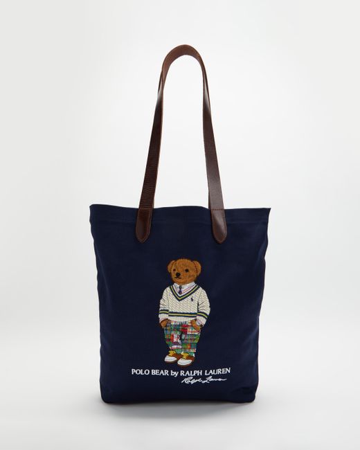 Polo Ralph Lauren Blue Preppy Bear Tote Bag