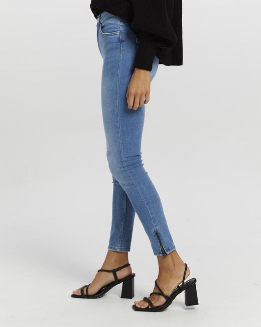 ONLY Blue Blush Skinny Zip Ankle Denim Jeans