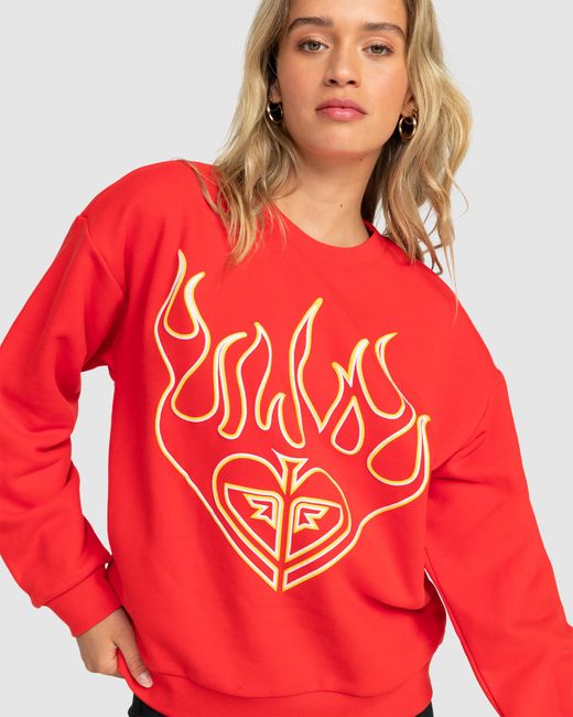 Roxy Kelia 7 Sweatshirt in Red | Lyst Australia
