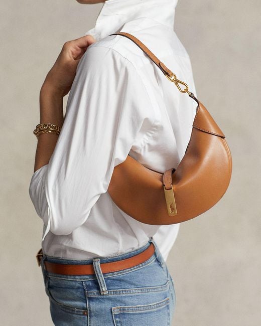 Polo Ralph Lauren White Polo Id Calfskin Mini Shoulder Bag