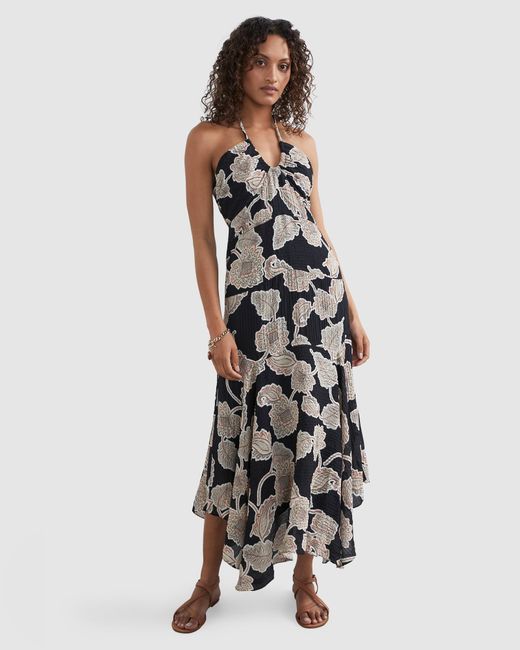 French Connection White Paisley Halter Neck Dress