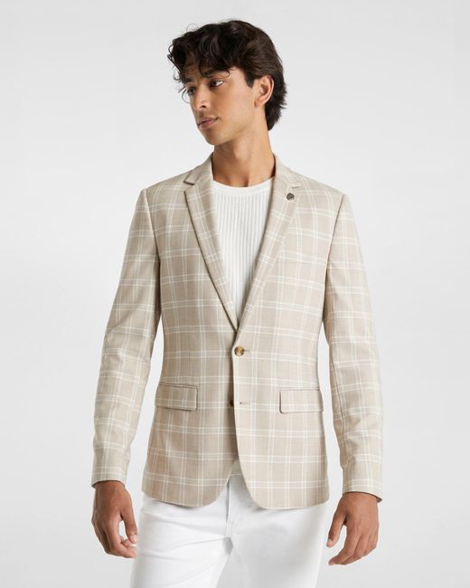 Yd Natural Barlow Check Blazer for men