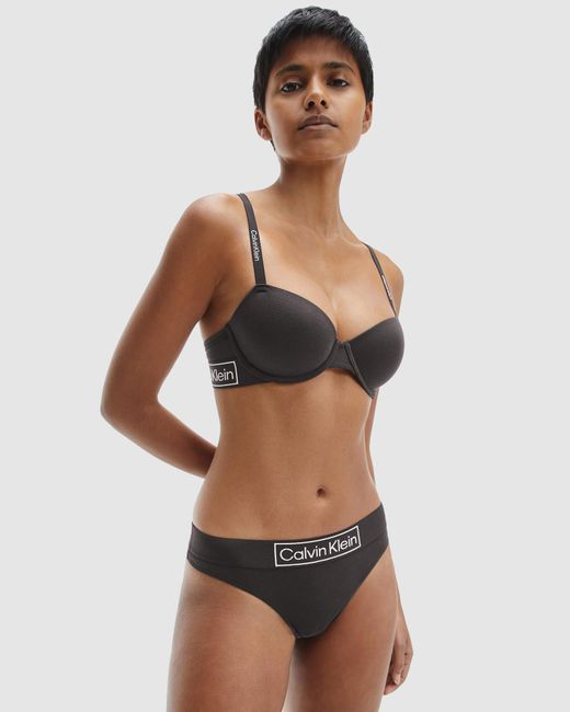Calvin Klein Reimagined Heritage Underwear Thong in Black | Lyst Australia