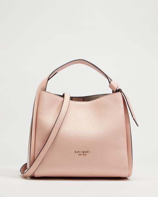 Kate Spade Knott Pebbled Leather Medium Crossbody Tote In Pink Lyst Australia 8954