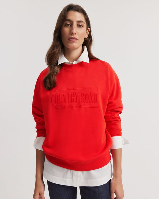 Country Road Red Verified Australian Cotton Heritage Sweat