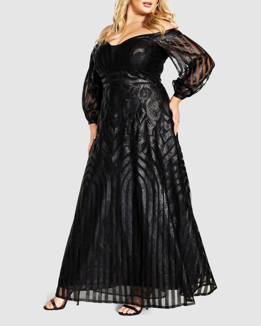 City Chic Black Skylar Luxe Maxi Dress