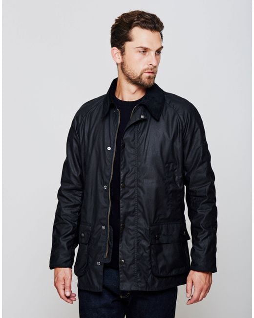 Barbour Ashby Waxed Field Jacket Navy in Blue for Men | Lyst