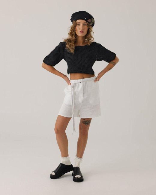 THE KNOTTY ONES Black Beretė: Crochet Hat