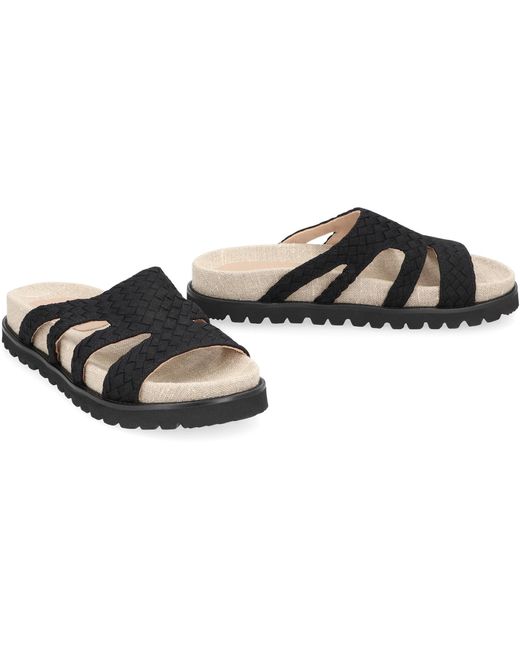 Alberta Ferretti Women's Black Intrecciato Slides