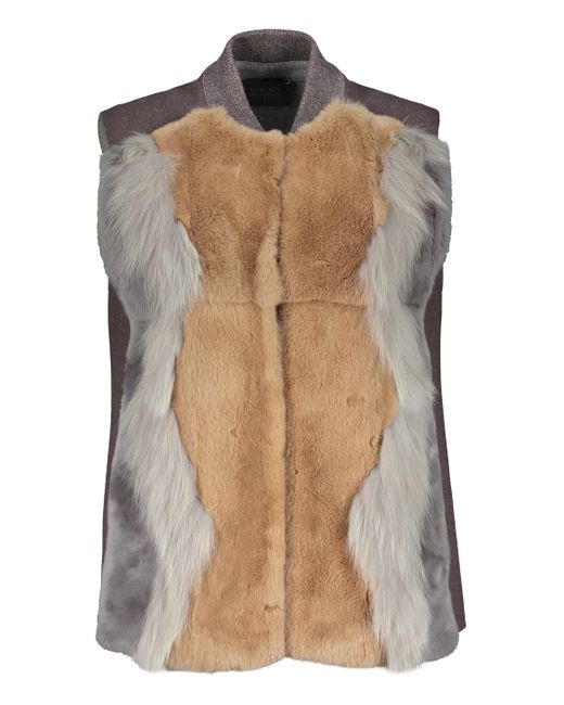 Lorena Antoniazzi Brown Button Vest