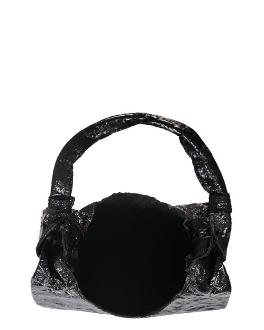 Anita Bilardi Black Patent Leather Tote Bag