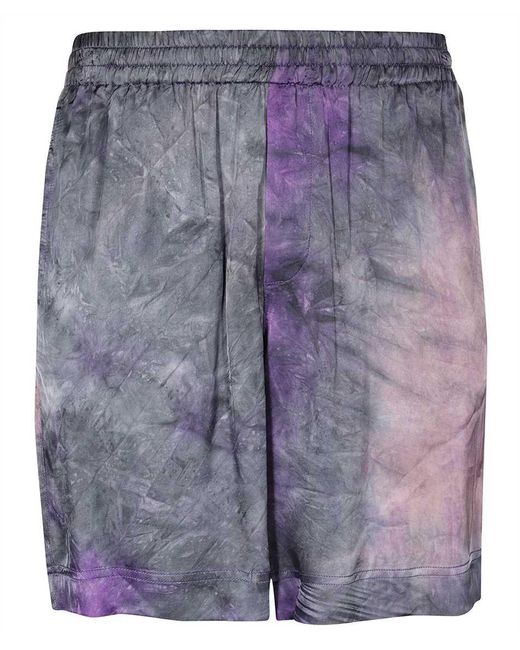 MSGM Blue Printed Viscose Bermuda-Shorts for men