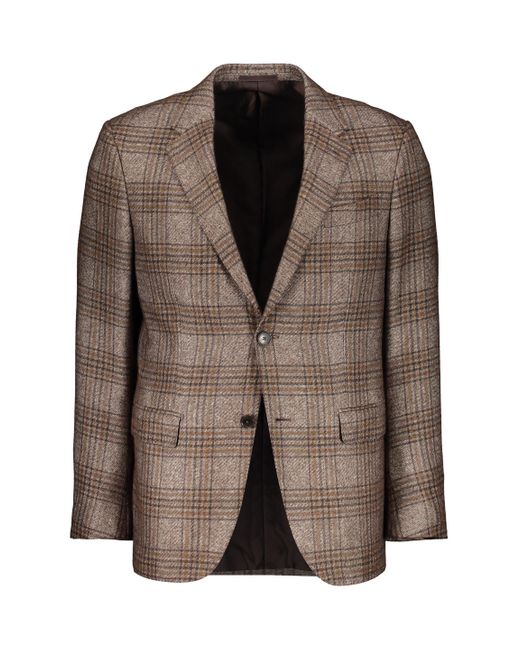 Zegna Brown Single-Breasted Two-Button Jacket for men