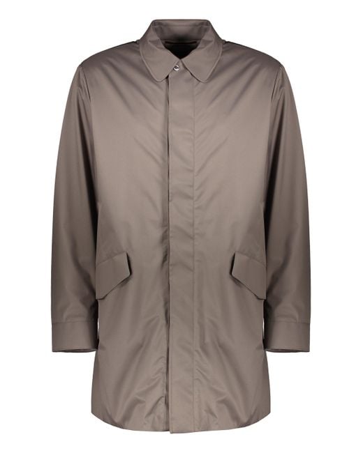 Moorer Brown Techno Fabric Jacket for men