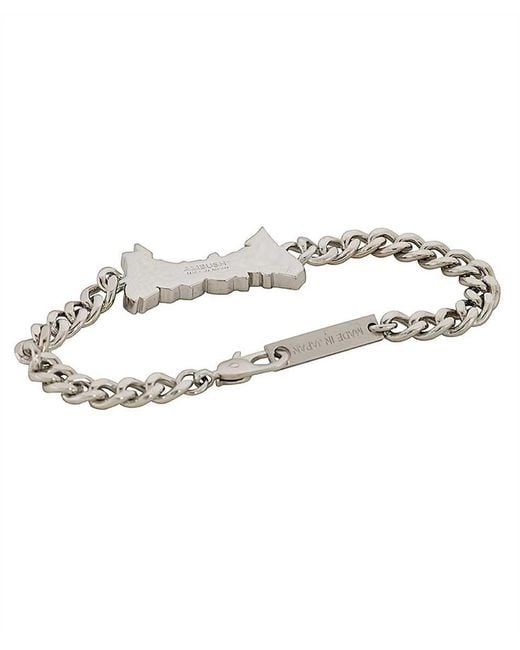 Ambush White Logo Detail Brass Cuff Bracelet