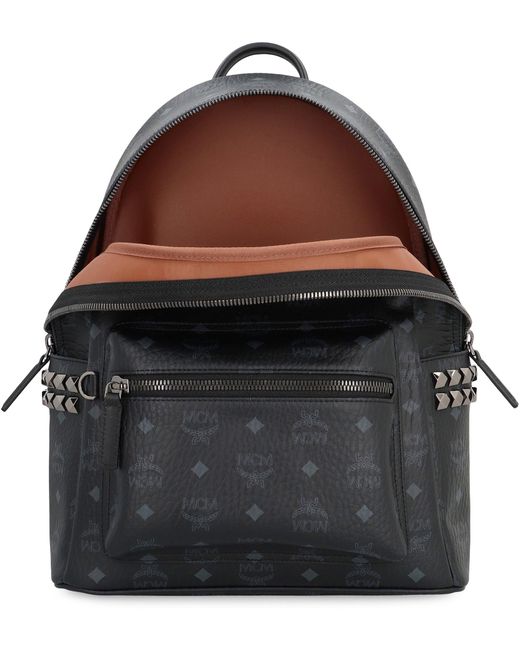 MCM Black Visetos Stark Side Studs Backpack
