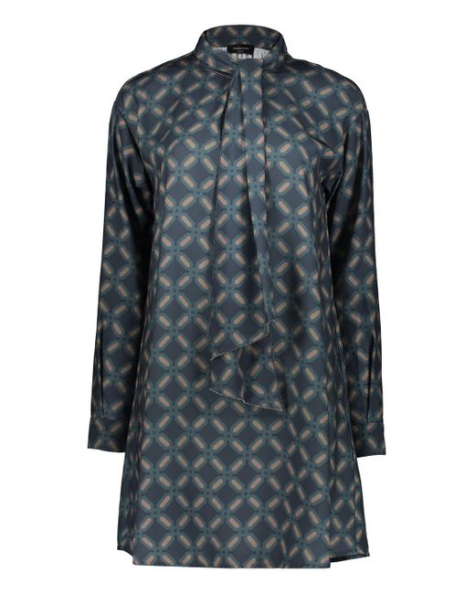 Fabiana Filippi Gray Geometric-Pattern Mini Dress