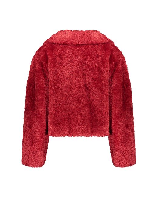 Herno Red Faux Fur Jacket