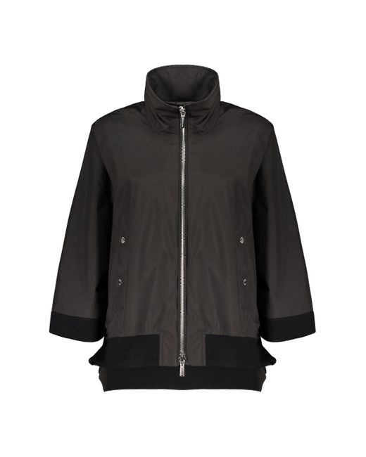 Moorer Black Techno Fabric Cape-Coat