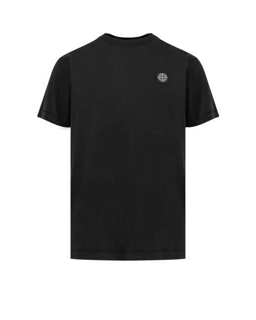 Stone Island Black T-Shirts And Polos