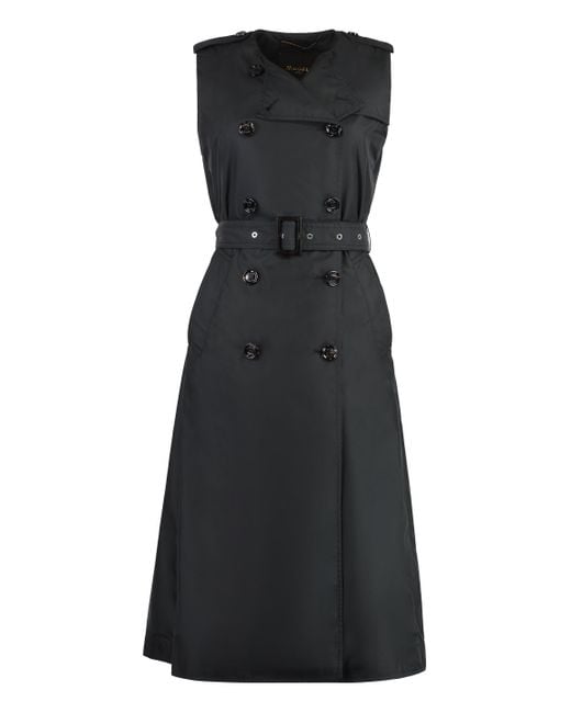 Moorer Black Aurelia Techno Fabric Trench Coat