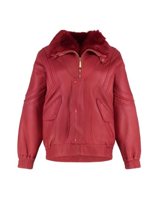 Alberta Ferretti Red Leather Jacket