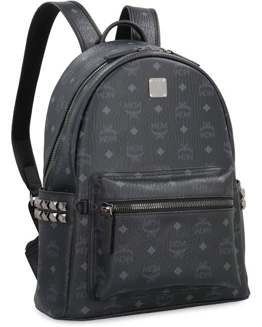 MCM Black Visetos Stark Side Studs Backpack