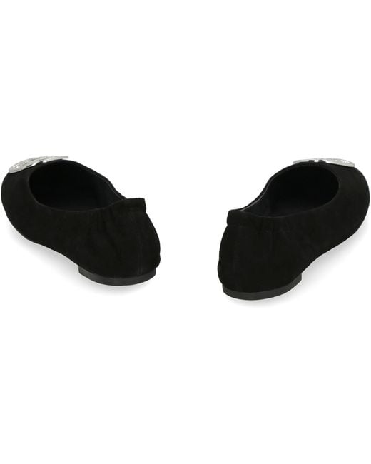 Tory Burch Black Claire Suede Ballet Flats