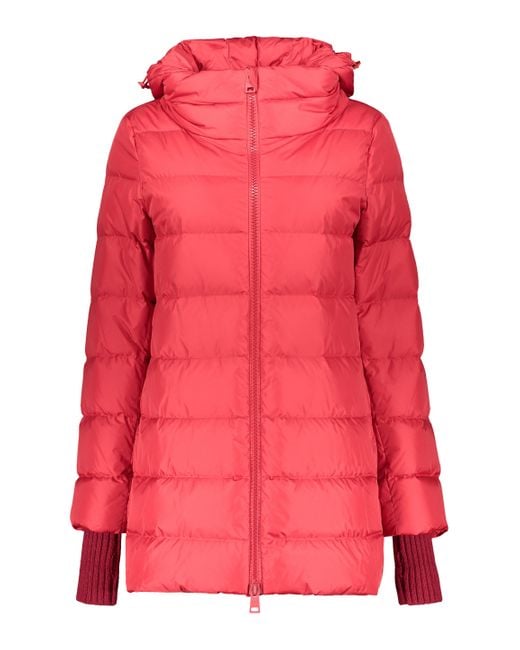Herno Pink Hooded Full-Zip Down Jacket