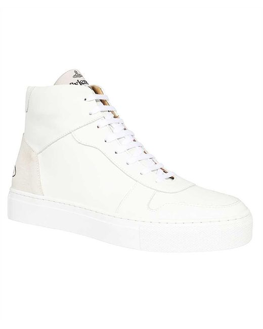 Vivienne Westwood White Leather High-Top Sneakers