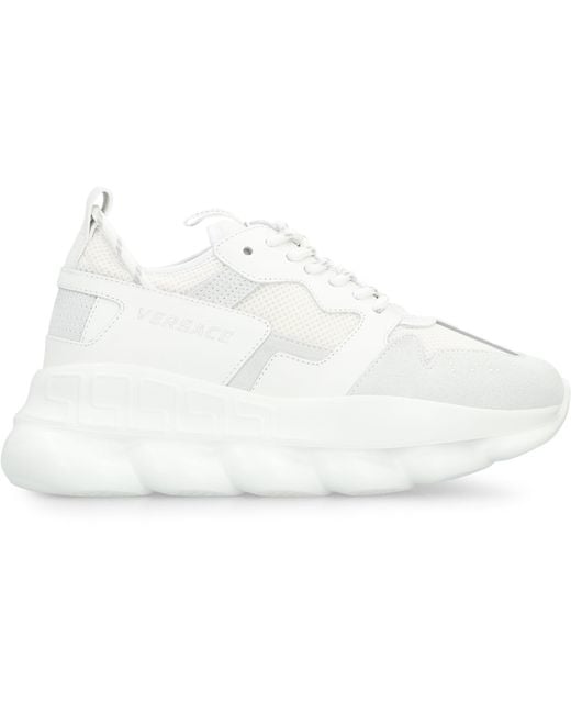Versace White Chain Reaction Oversize Sneakers