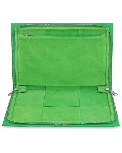 Bottega Veneta Green Arco Intrecciato Document Case for men