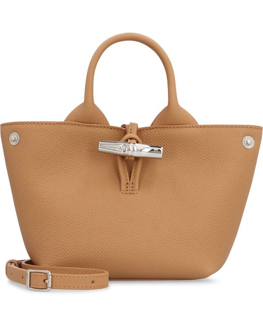Longchamp Brown Le Roseau Xs Leather Handbag