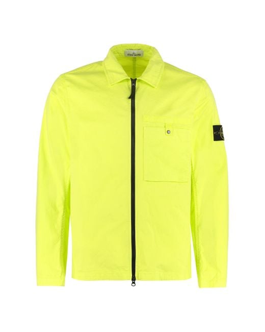 Stone Island Cotton Overshirt in Yellow for Men - Save 56% | Lyst