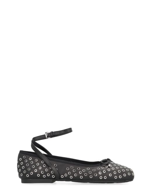 MICHAEL Michael Kors Black Collette Flex Leather Ballet Flats