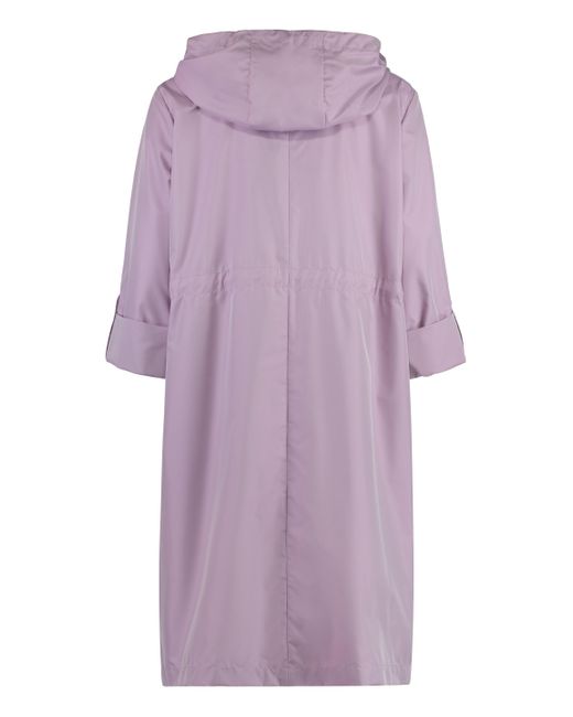 Moorer Purple Isadora Techno Fabric Trench Coat