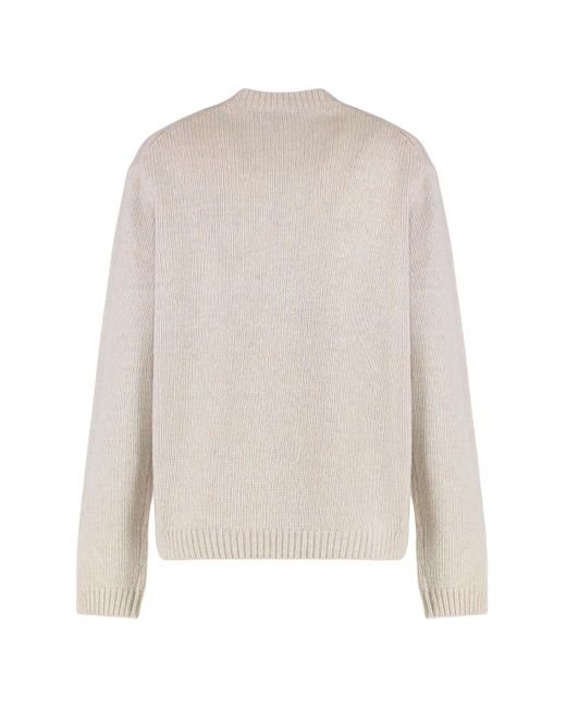 Maison Kitsuné White Sweater With Round Neckline