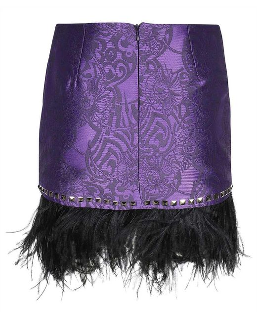 John Richmond Purple Jacquard Skirt