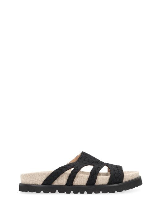 Alberta Ferretti Women's Black Intrecciato Slides