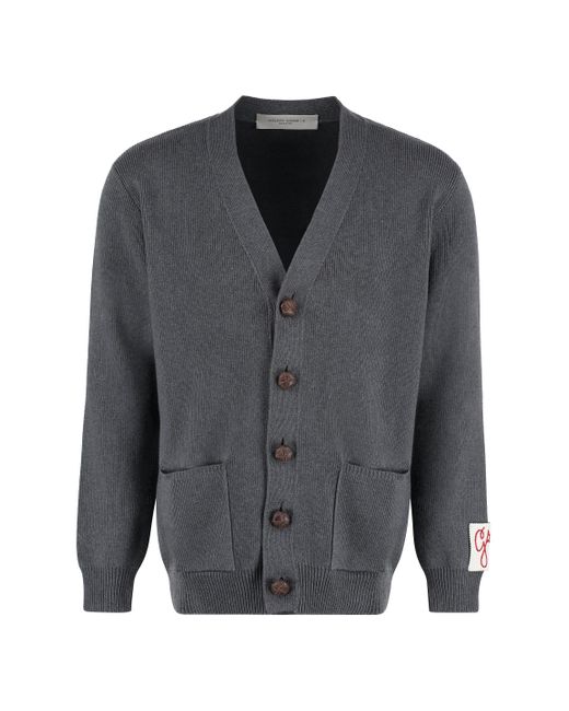 Golden Goose Cotton Ribbed-knit Cardigan in Grey (Gray) for Men - Save ...