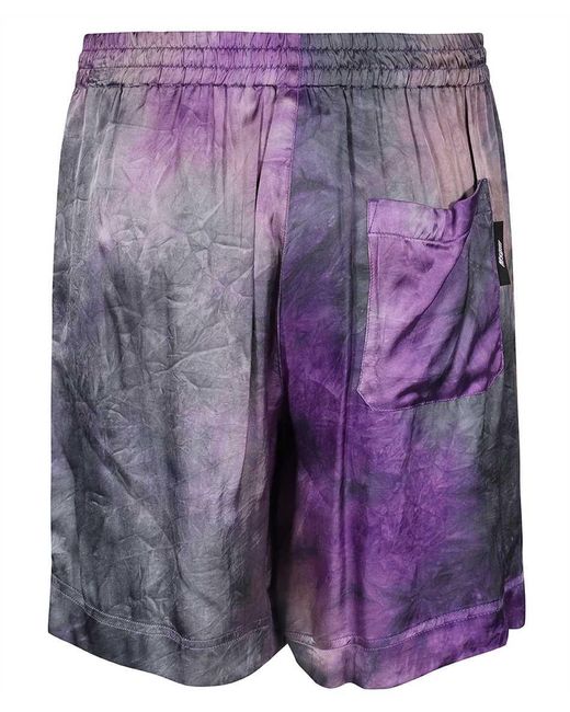 MSGM Blue Printed Viscose Bermuda-Shorts for men