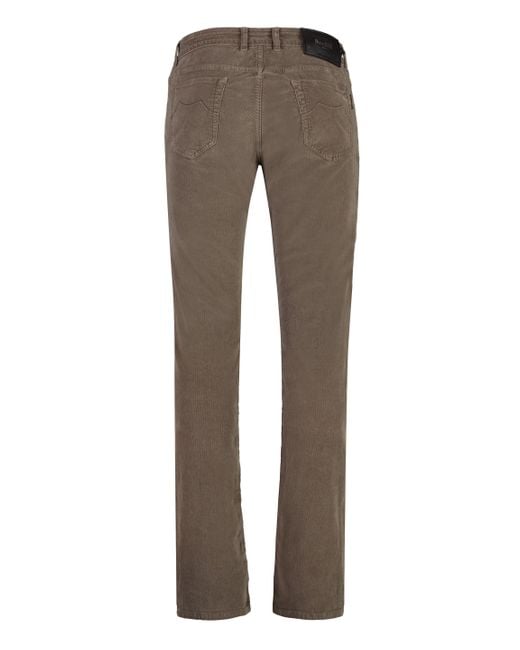 Moorer Gray Pilon Corduroy Trousers for men